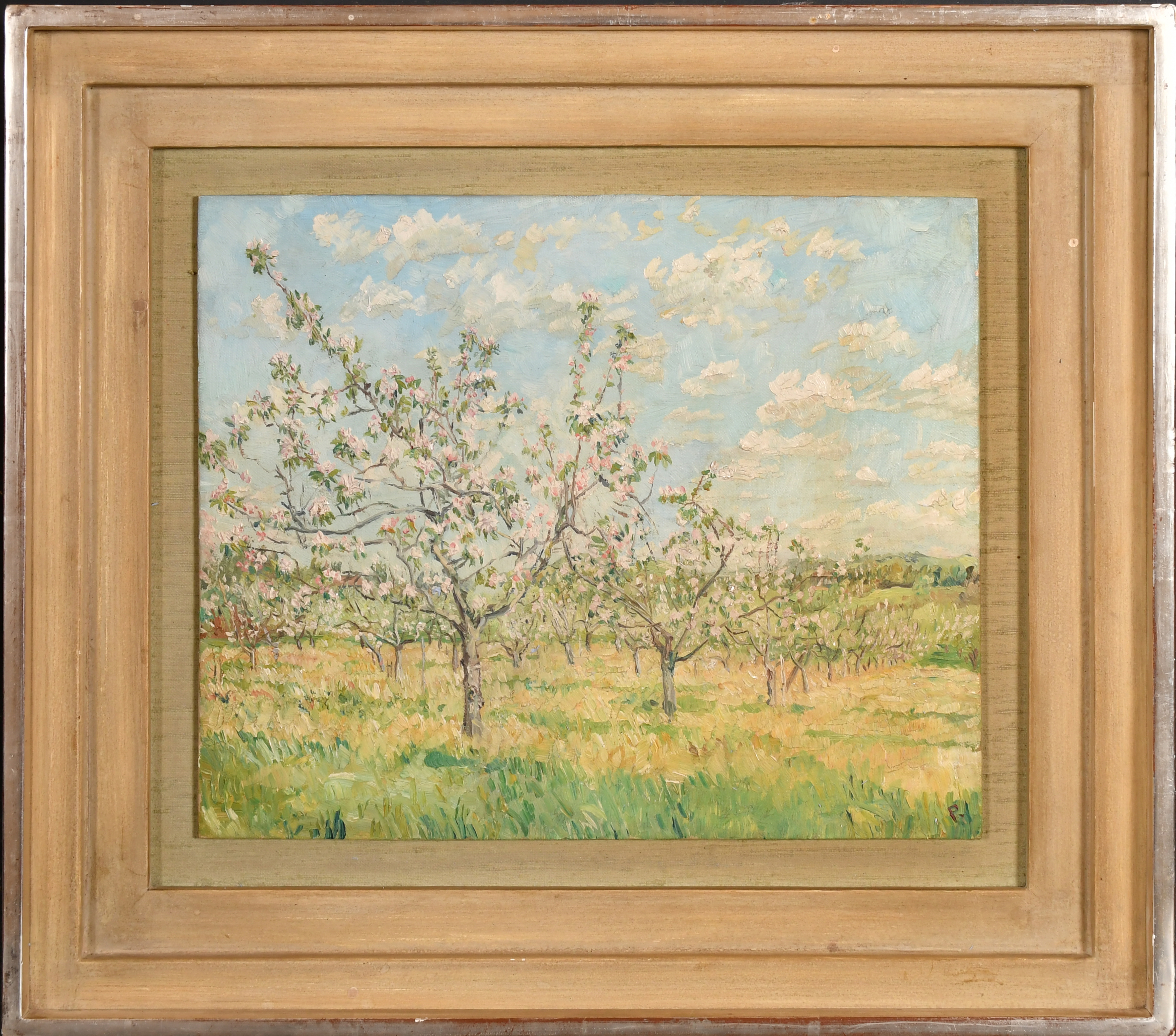 Early 20th Century English School. Apple Blossom, Oil on board, Signed with initial 'P', and - Image 2 of 5