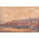 Orlando Norie (1832-1901) British. British Infantry Soldiers Marching, Watercolour, Signed, 11.75" x