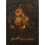 Attributed to Andrea Scacciati (1642-1710) Italian. Still Life of Flowers in a Vase, Oil on