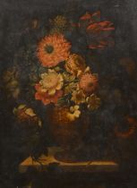 Attributed to Andrea Scacciati (1642-1710) Italian. Still Life of Flowers in a Vase, Oil on