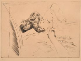 Paul Cesar Helleu (1859-1927) French. "Madam Helleu", Etching, Bears a signature in pencil, 8" x 11"