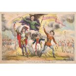 William Heath 'Paul Pry' (1794-1840) British. "A Review of the New Grand Army", Hand coloured