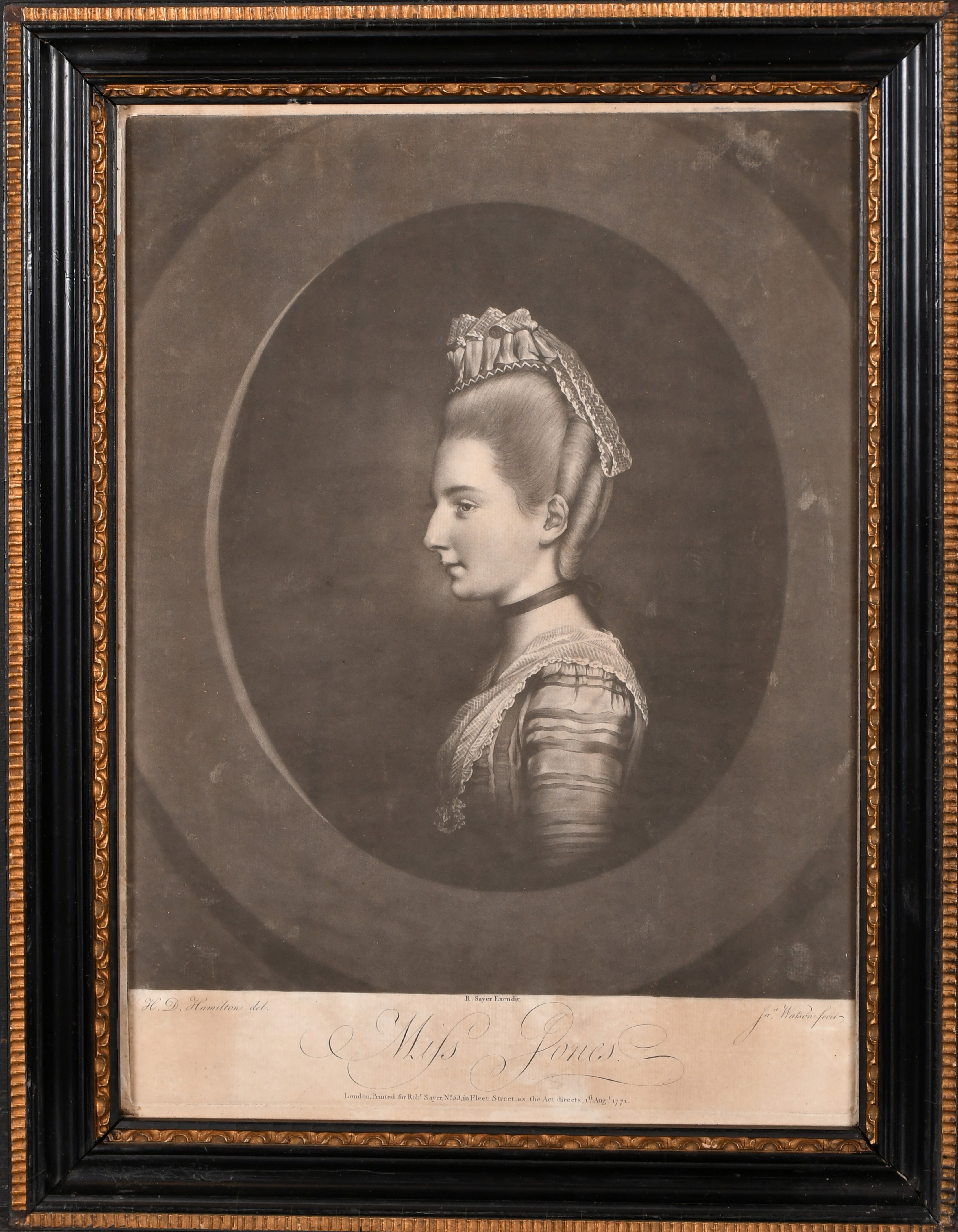 After Joshua Reynolds (1723-1792) British. Lady Almeria Carpenter, Mezzotint, 13.5" x 11" (34.3 x - Image 4 of 7