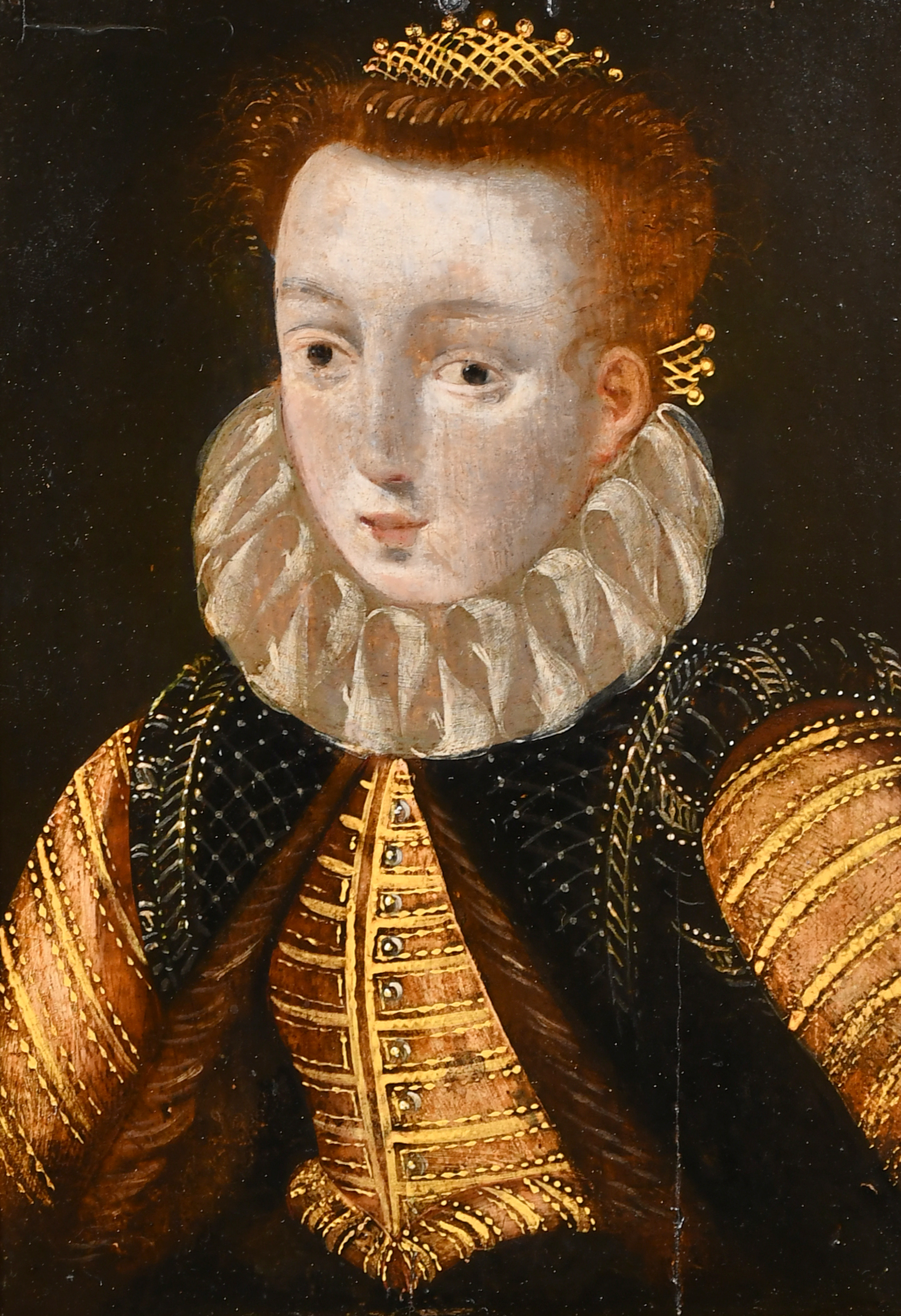 16th Century English School. A Portrait believed to be Queen Elizabeth I as a child, Oil on panel, - Image 2 of 3