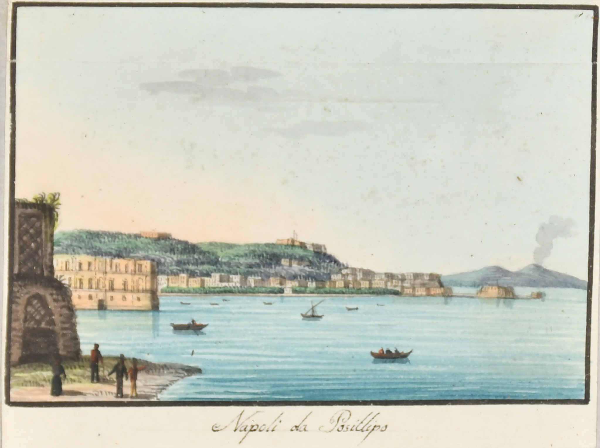 19th Century Italian School. "Napoli dal Carmine", Watercolour, Inscribed, 2.75" x 3.85" (7 x - Image 2 of 10