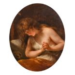 Attributed to John Francis Rigaud (1742-1810) Italian. Mary Magdalene, Oil on copper, Inscribed '