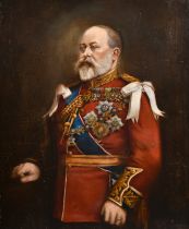 After Samuel Luke Fildes (1843-1927) British. Portrait of Edward VII, Oil on canvas, unframed 24"