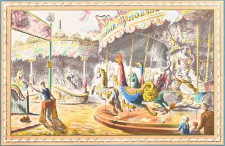 Barbara Jones (1912-1978) British. "Fairground", Lithograph for The Baynard Press for School