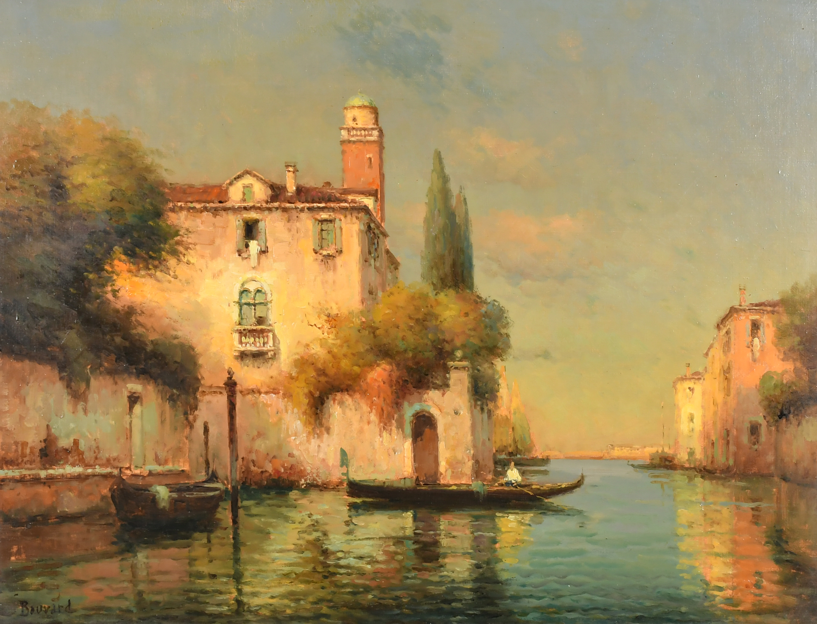 Noel Georges Bouvard (1912-1975) French. A Venetian Canal Scene, Oil on canvas, Signed, 19.5" x 25.