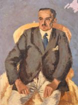 Edmond Xavier Kapp (1890-1978) British. Portrait of a Man, Oil on board, unframed 28.75" x 21" (73 x