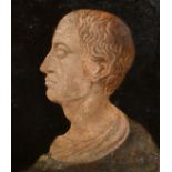 Early 19th Century European School. Study of a Roman Bust, Oil on canvas laid down, 16.5" x 13.5" (