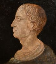 Early 19th Century European School. Study of a Roman Bust, Oil on canvas laid down, 16.5" x 13.5" (