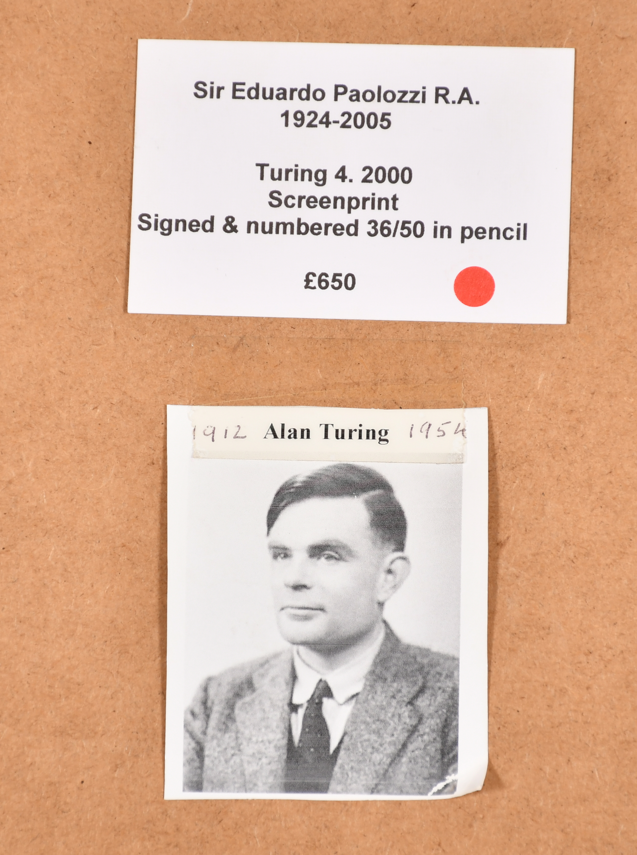 Eduardo Paolozzi (1924-2005) British. "Turing 4, 2000", Screenprint, Signed and numbered 36/50 in - Image 4 of 5