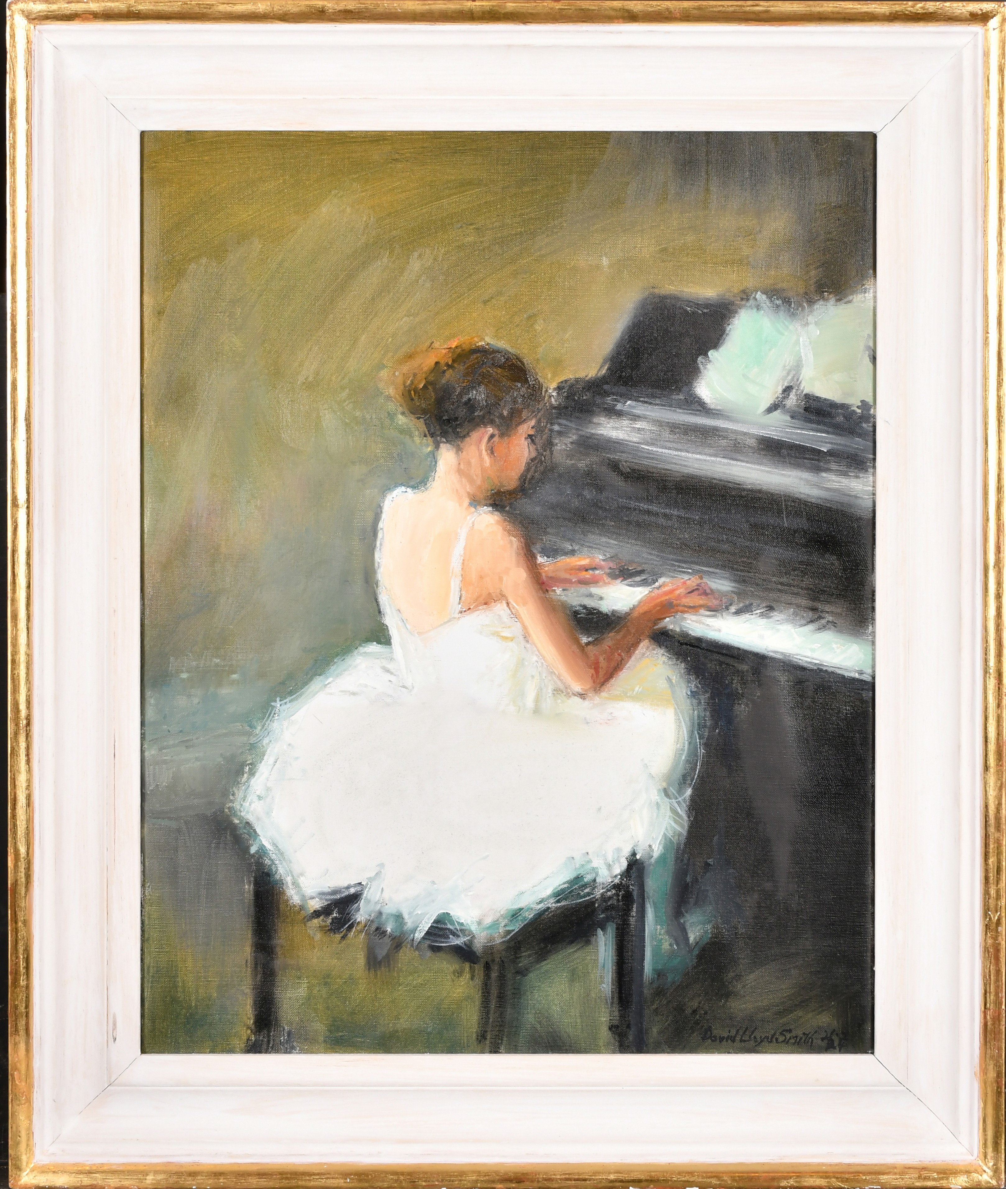David Lloyd Smith (1944-) British. A Ballerina at a Piano, Oil on canvas, Signed and dated, 20" x - Image 2 of 4