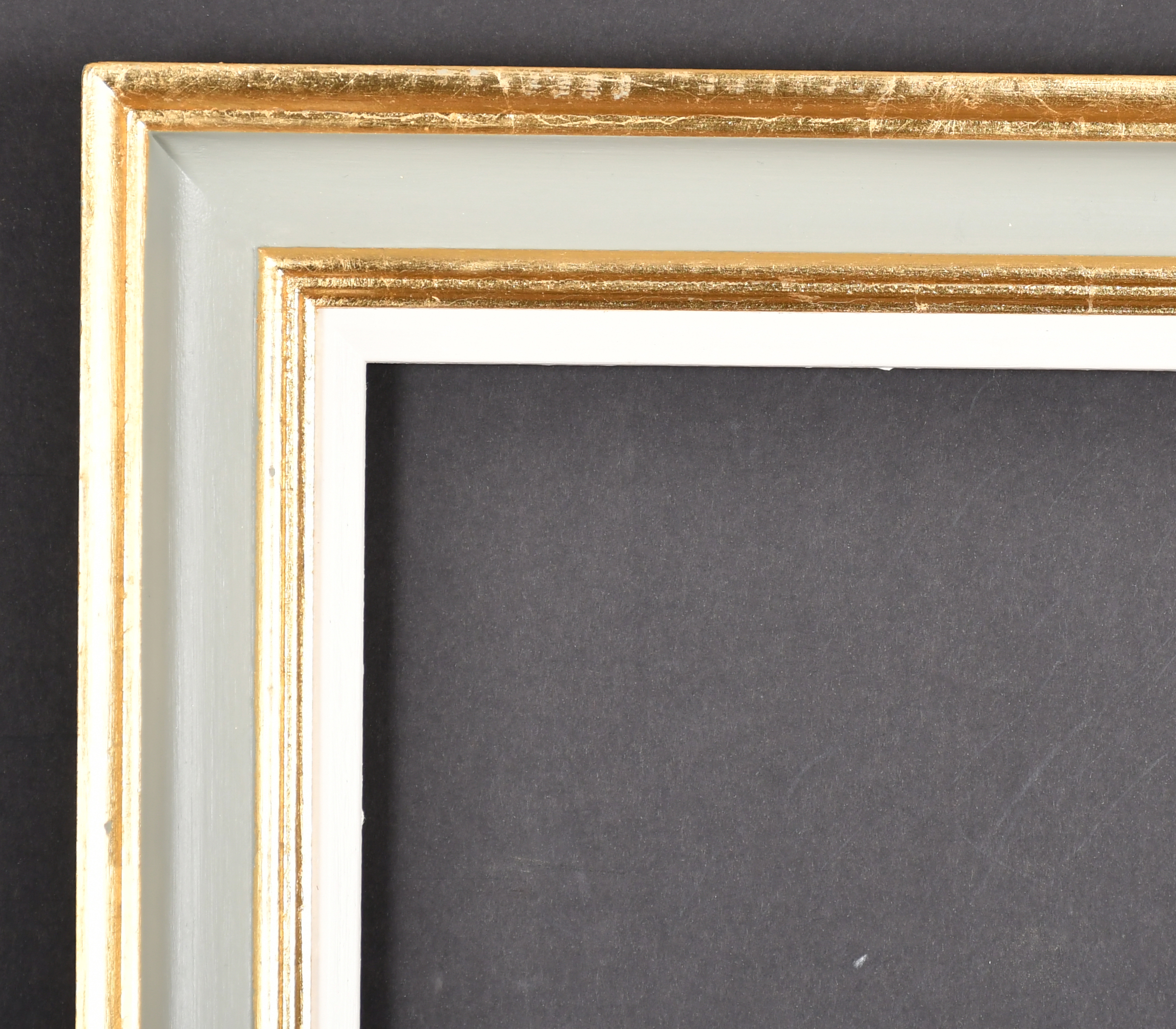 20th-21st Century English School. A Painted Frame with gilt inner and outer edges and a white