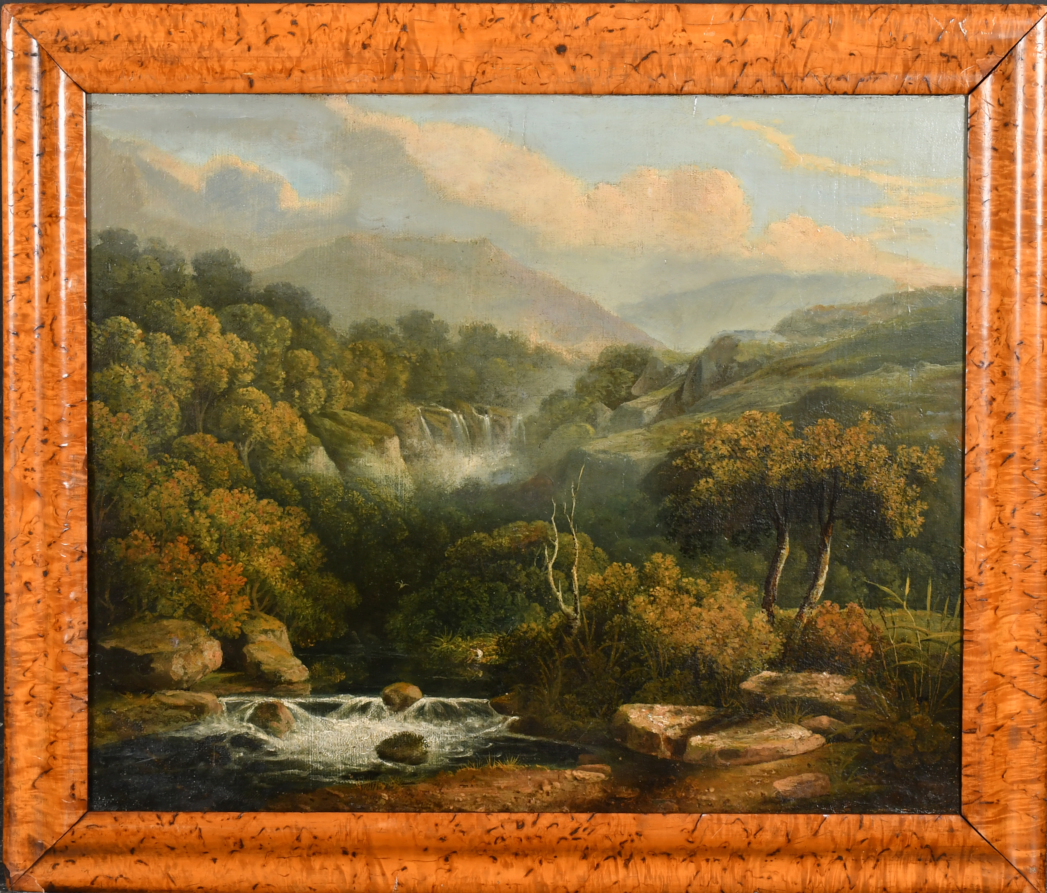 Circle of Julius Caeser Ibbetson (1759-1817) British. A Mountainous River Landscape, Oil on - Image 2 of 3