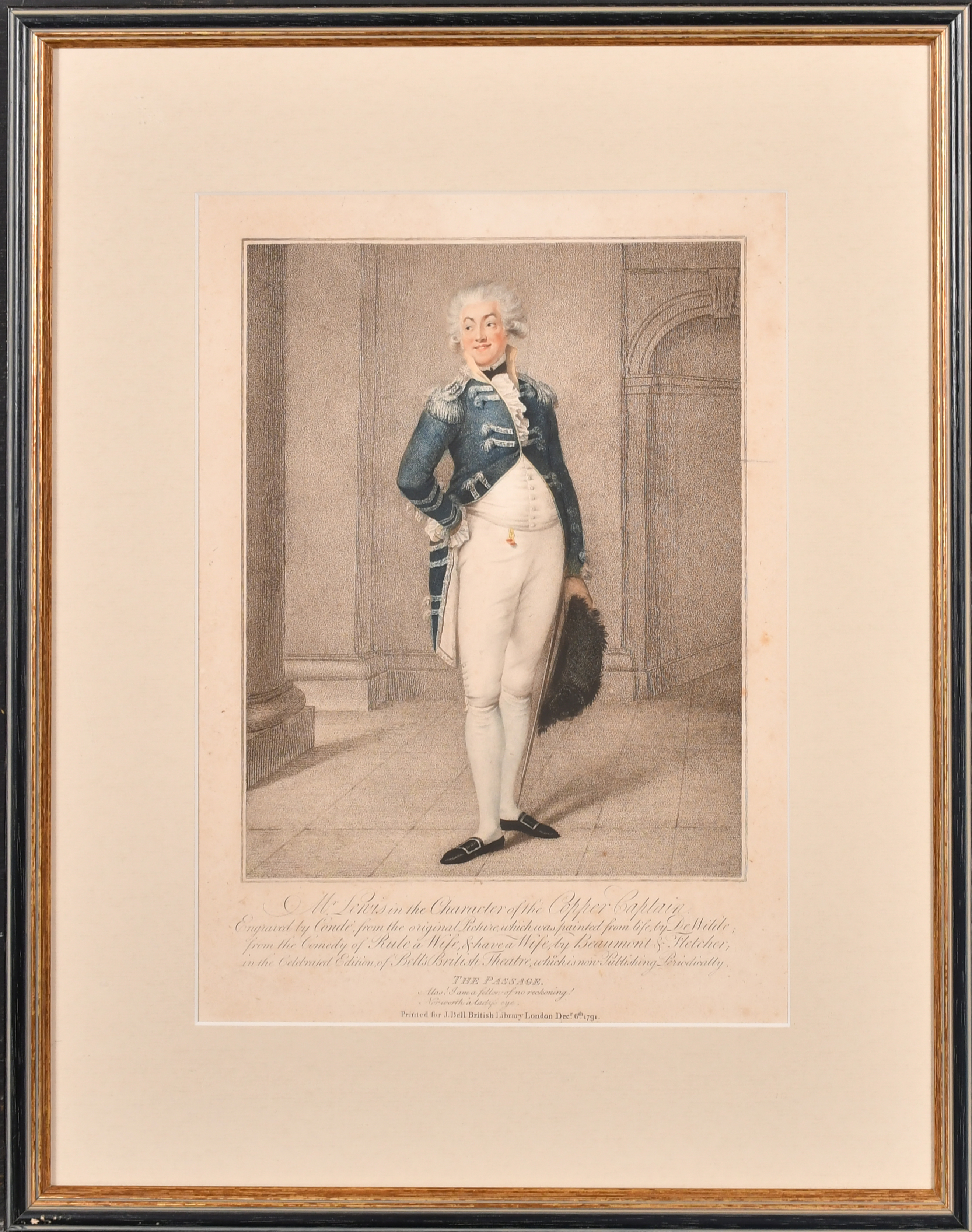 John Conde (1765-1794) British. "Mr Lewis in the Character of the Copper Captain", Stipple - Image 3 of 7