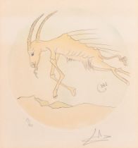 Salvador Dali (1904-1989) Spanish. "Capricorn", Etching, Signed and numbered 79/250 in pencil, 8.