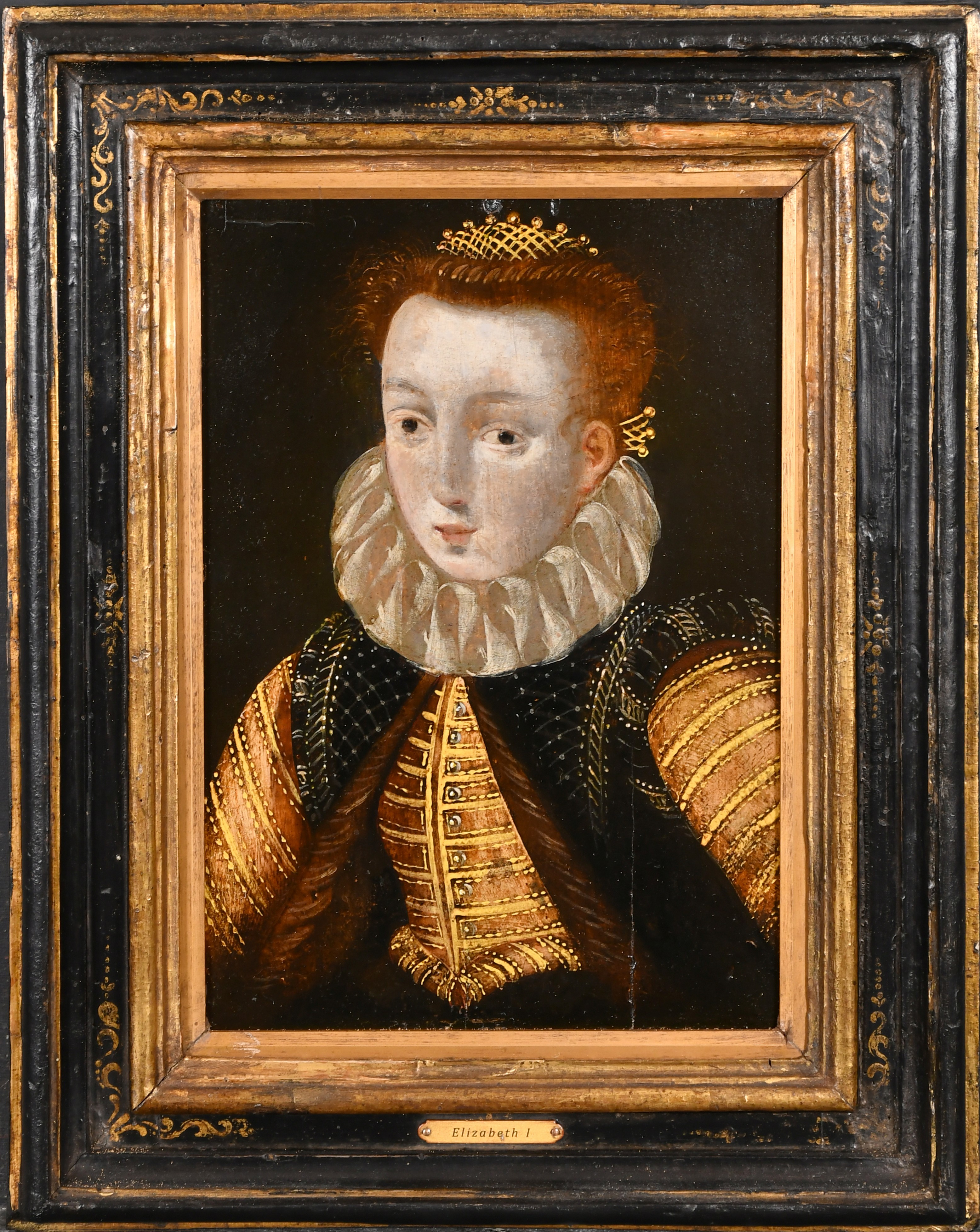 16th Century English School. A Portrait believed to be Queen Elizabeth I as a child, Oil on panel,