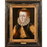 16th Century English School. A Portrait believed to be Queen Elizabeth I as a child, Oil on panel,