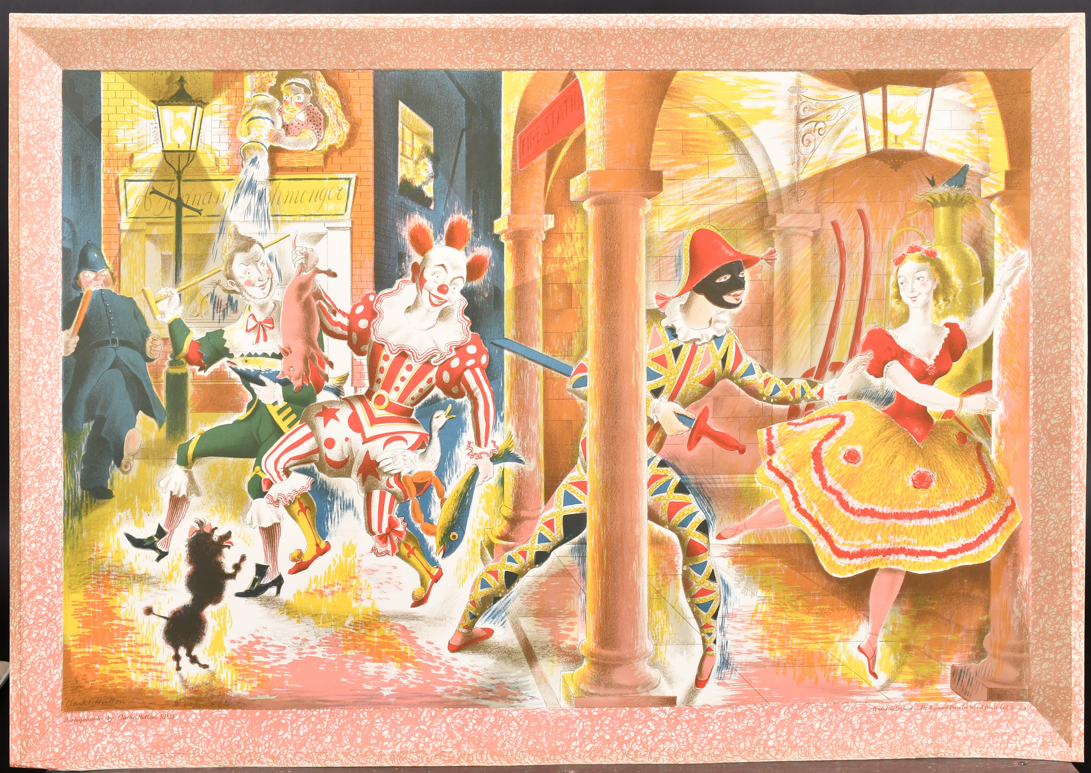 Clarke Hutton (1898-1984) British. "Harlequinade", Lithograph for The Baynard Press for School - Image 2 of 3