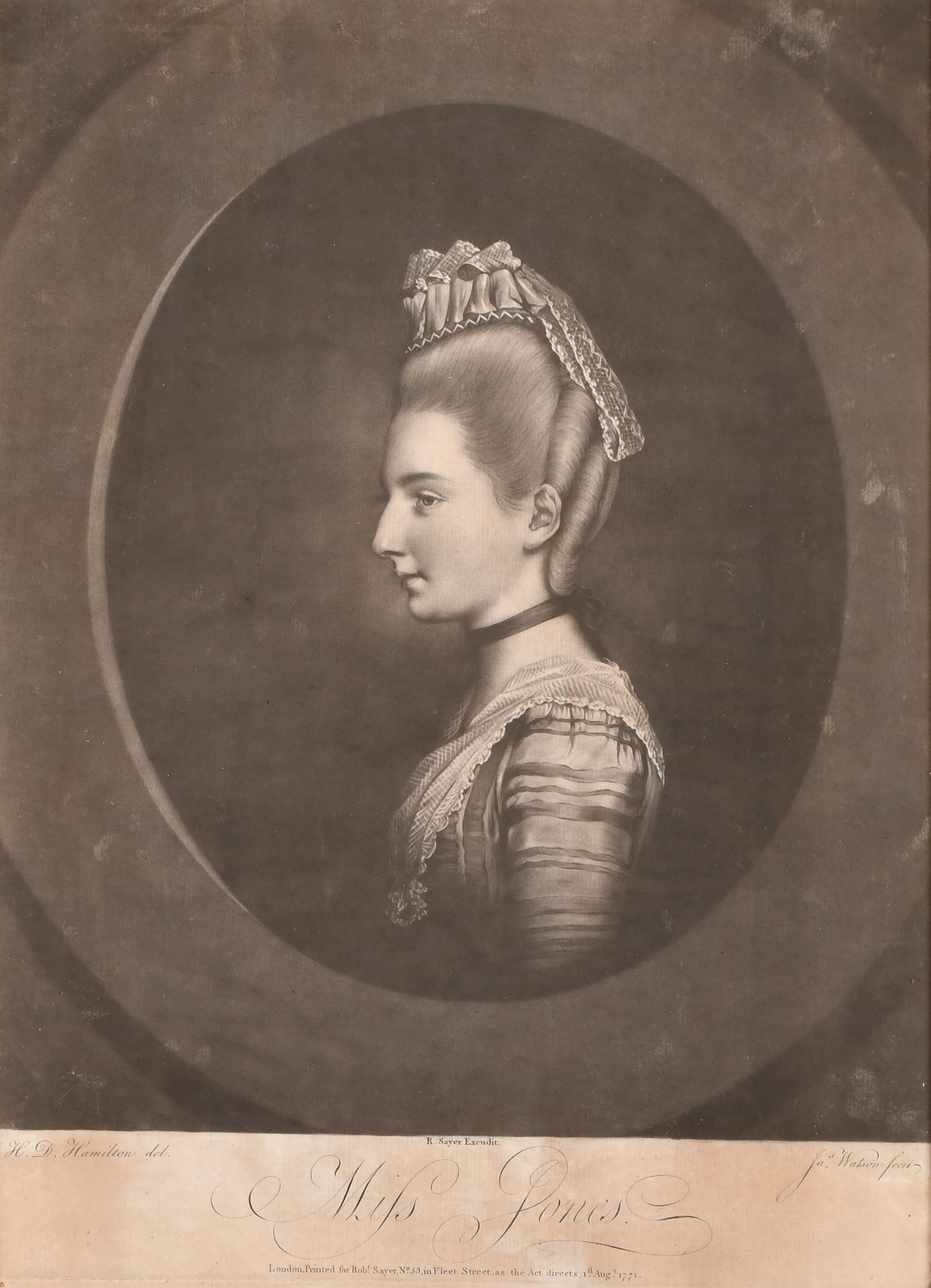 After Joshua Reynolds (1723-1792) British. Lady Almeria Carpenter, Mezzotint, 13.5" x 11" (34.3 x - Image 2 of 7