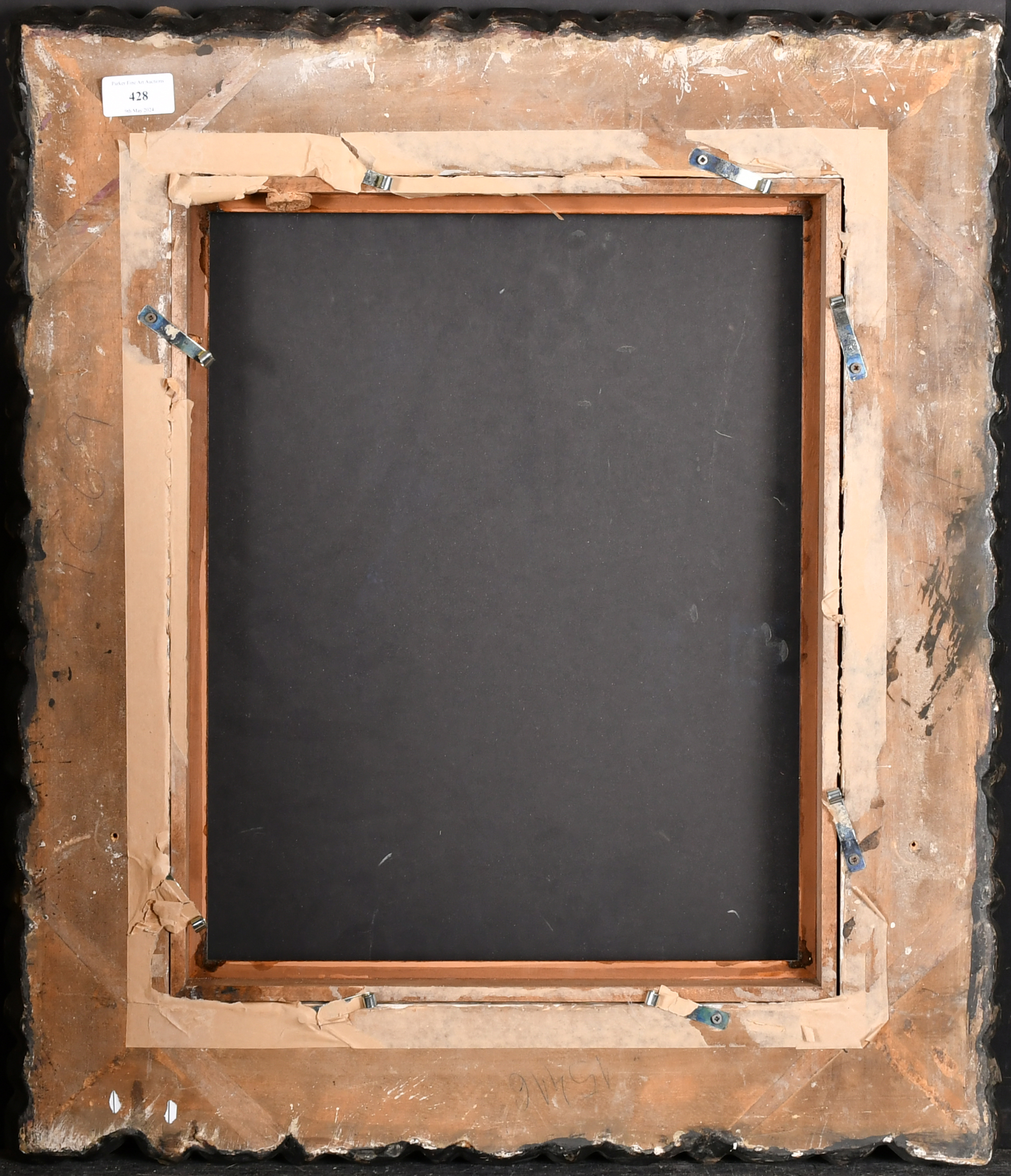 19th Century Italian School. A Black and Gilt Painted Frame, with inset glass, rebate 16.5" x 13.25" - Image 3 of 3