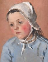 Early 20th Century English School. Head Study of a Young Girl, Oil on board, 12.5" x 10" (31.7 x