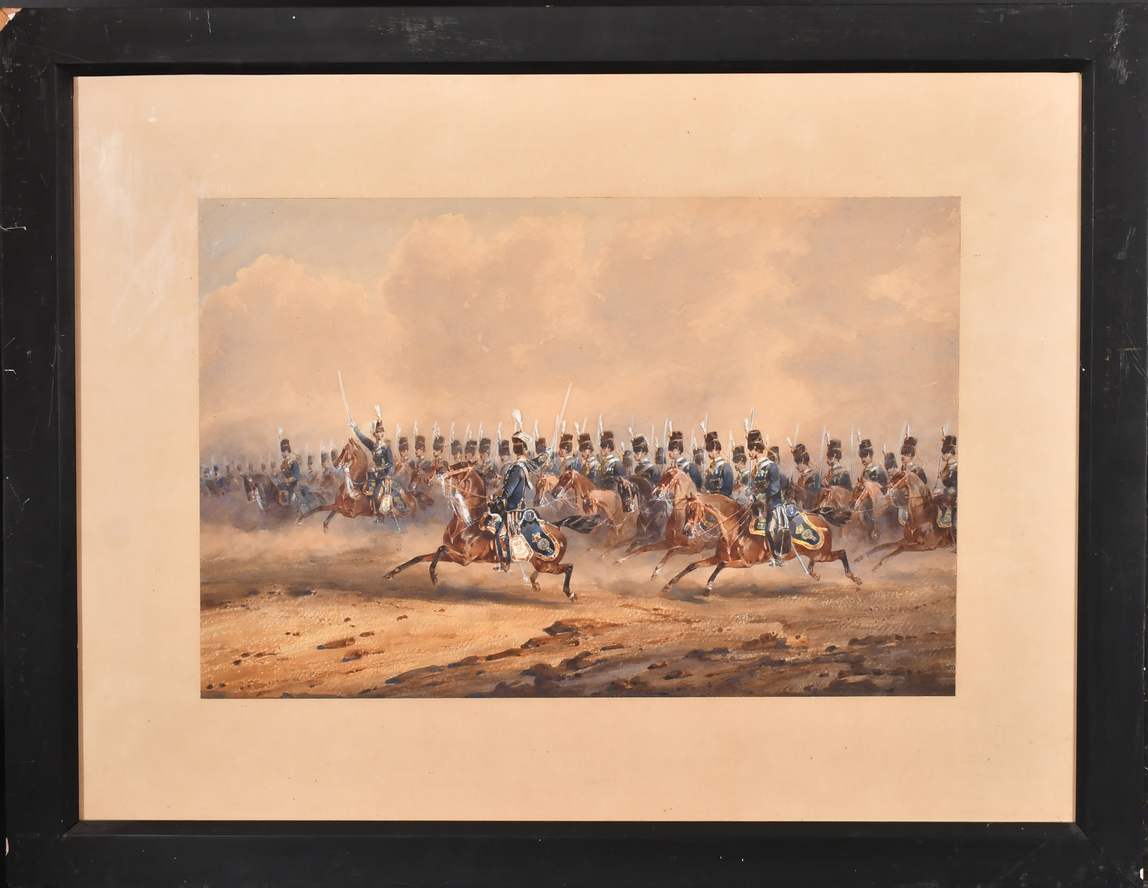 Orlando Norie (1832-1901) British. The 13th Hussars Charging, Watercolour, Signed, 12.75" x 19. - Bild 2 aus 4