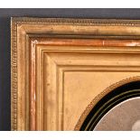 19th Century English School. A Gilt Composition Frame, with an oval slip and inset print and