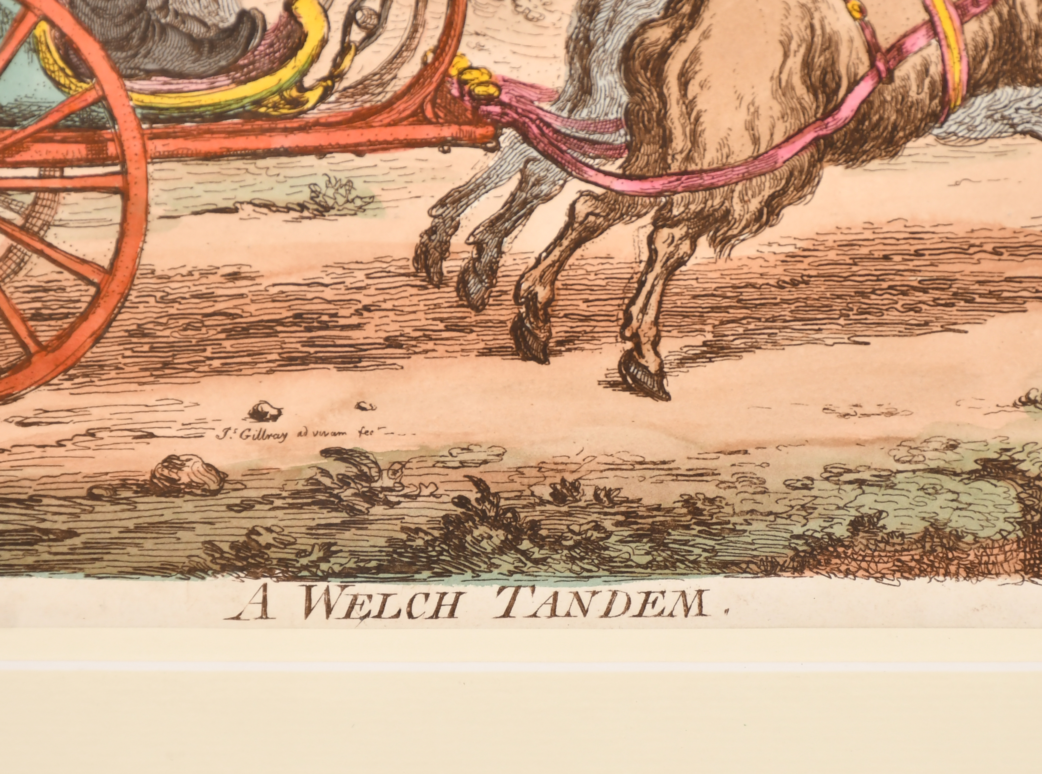 James Gillray (1757-1815) British. "A Welch Tandem", Etching published by H Humphrey, 9.75" x 14" ( - Image 5 of 7