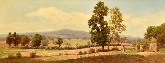 Edward Henry Holder (1847-1922) British. An Extensive Surrey Landscape, Oil on canvas, Signed and