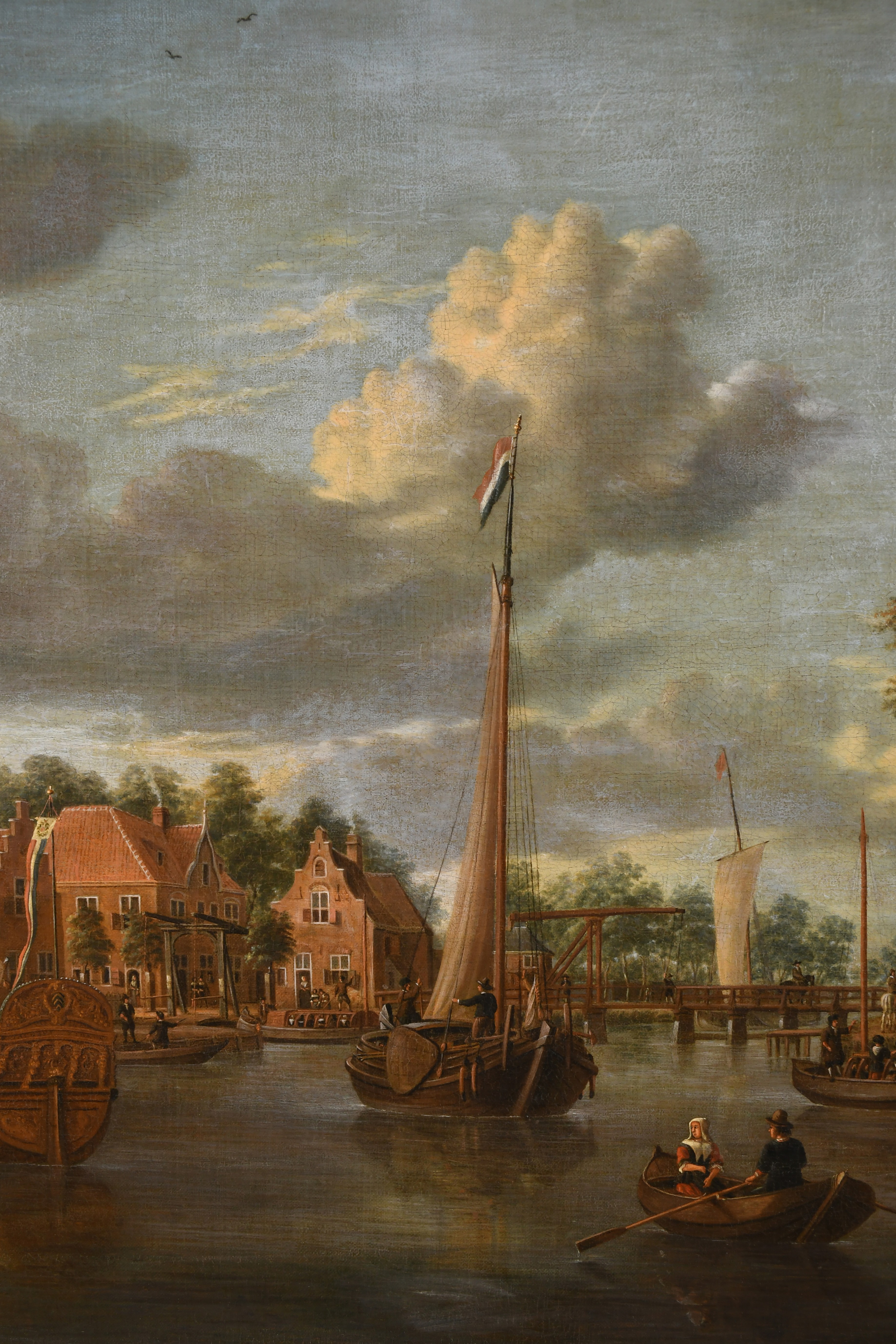 Circle of Jacob Storck (1641-1692) Dutch. A Capriccio View of Maarsen, Oil on canvas, 30" x 42" ( - Image 4 of 6