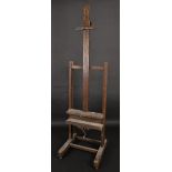 19th Century English School. A Mechanical Easel, with winding handle, 77.5" x 25" x 25.5" (maximum
