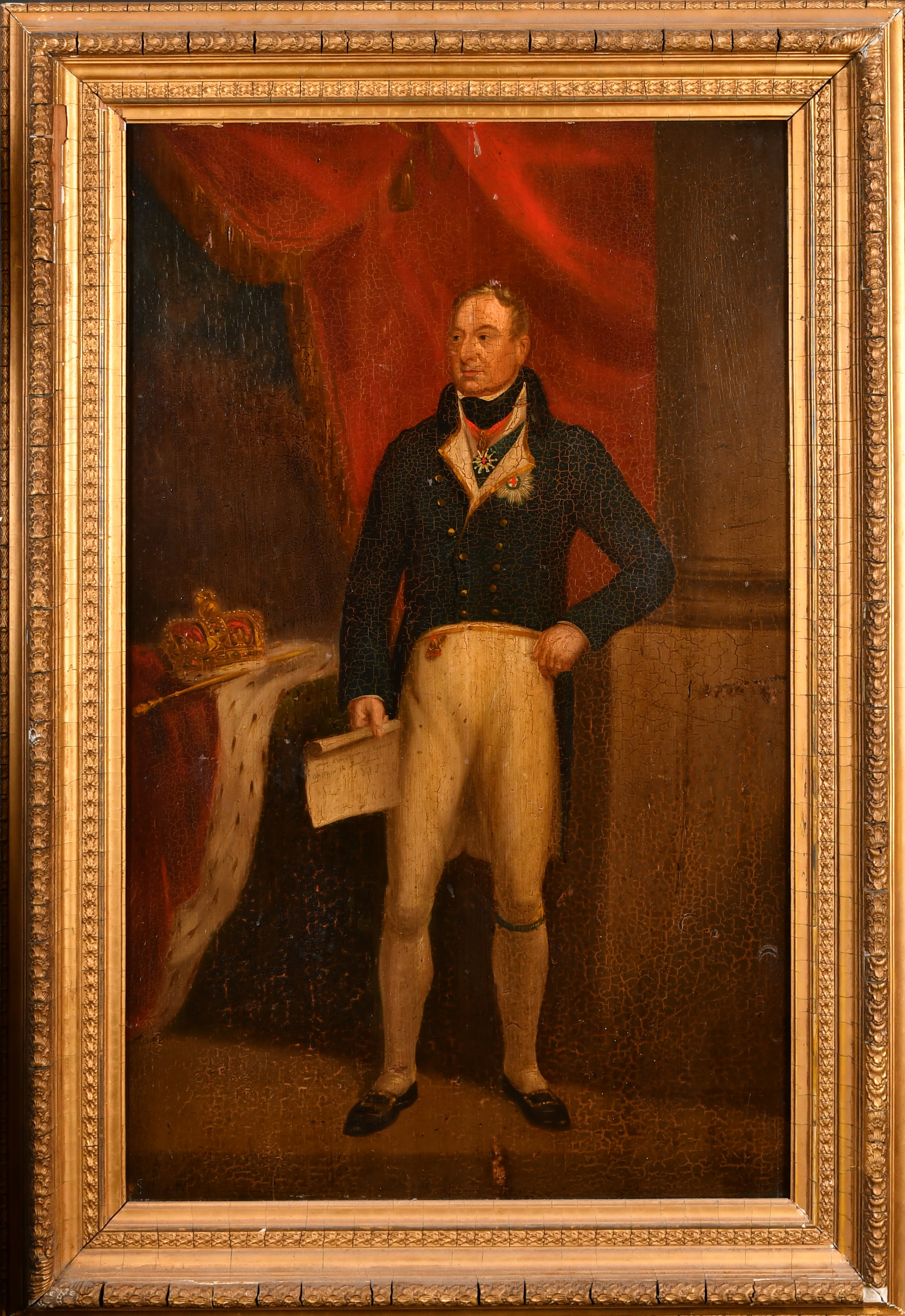 Early 19th Century English School. A Full-Length Portrait of King William IV, Oil on panel, 33.5" - Image 2 of 4