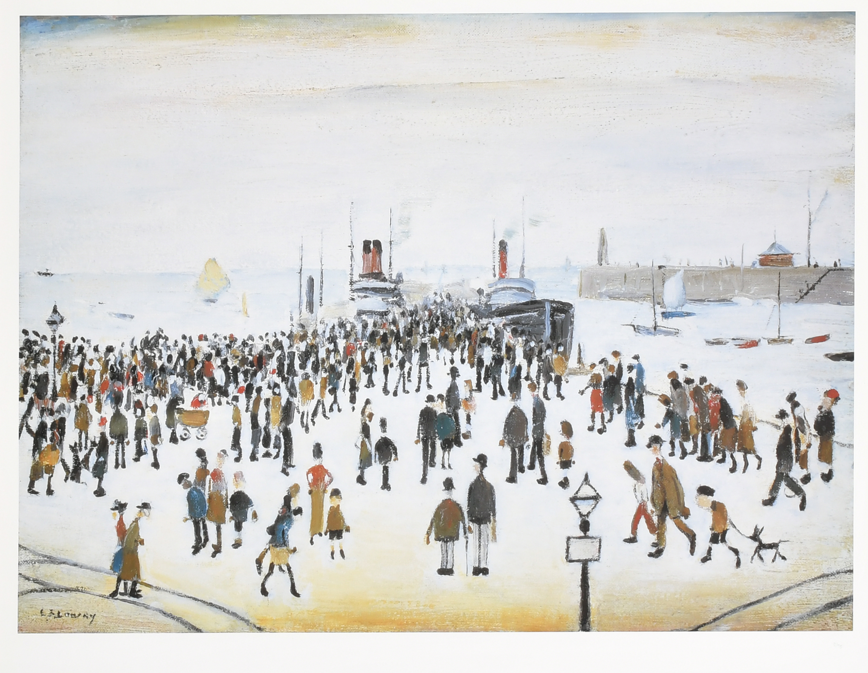 Laurence Stephen Lowry (1887-1976) British. "Ferry Boats", Print, With Chelsea Green Editions