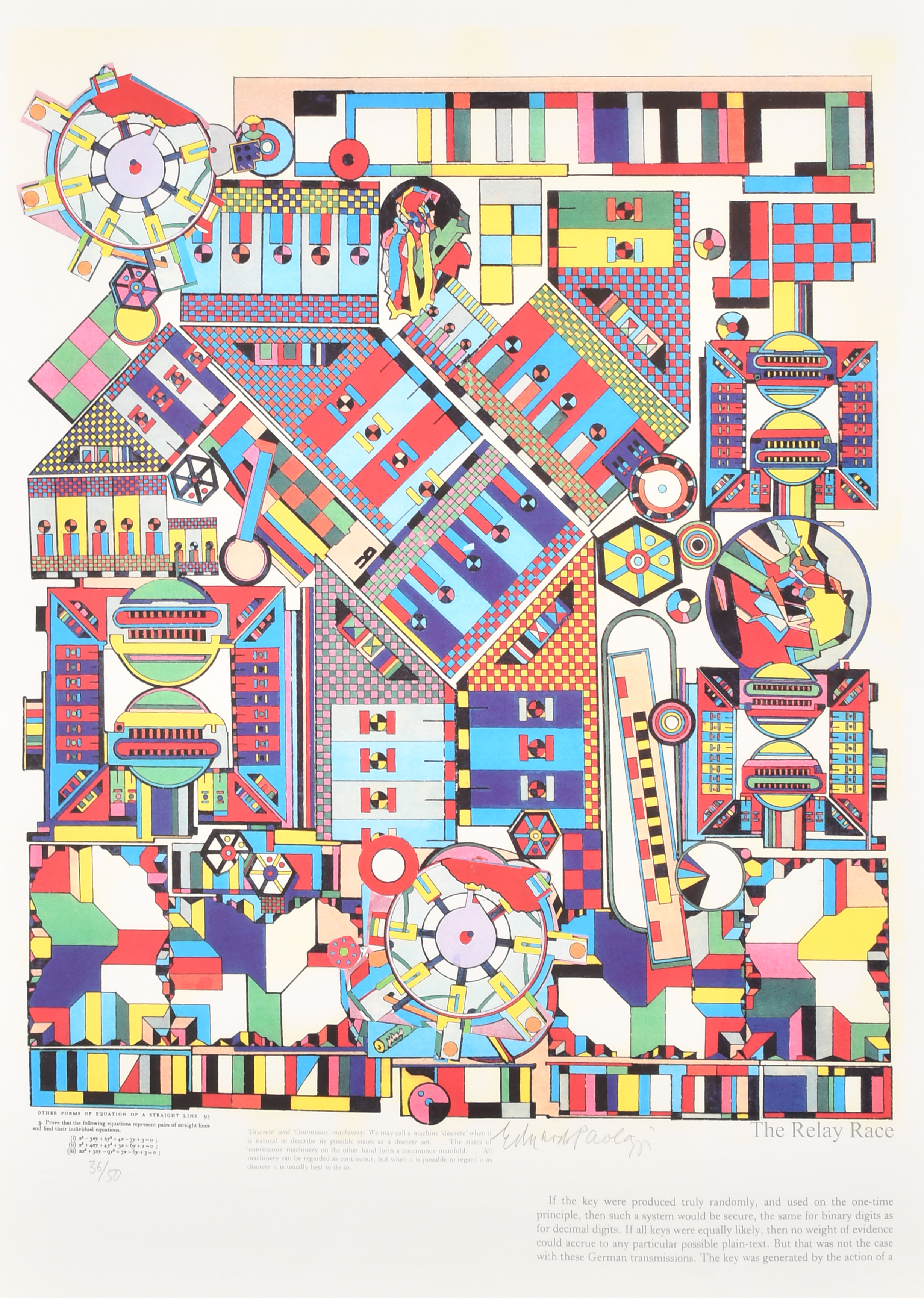 Eduardo Paolozzi (1924-2005) British. "Turing 4, 2000", Screenprint, Signed and numbered 36/50 in
