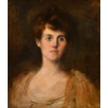 Circle of Samuel Luke Fildes (1843-1927) British. Bust Portrait of a Lady, Oil on canvas, 24" x