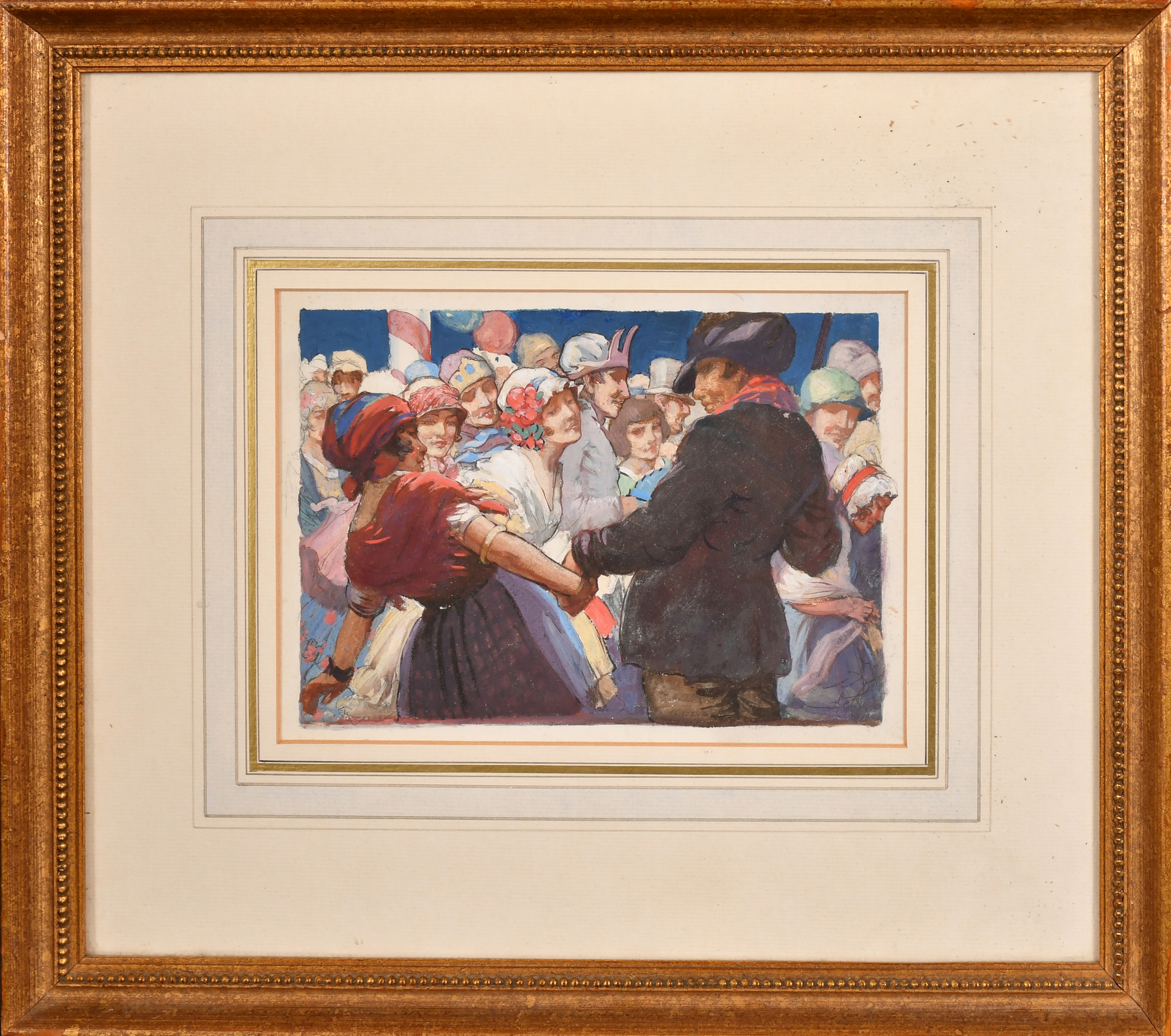 Circle of Frank Brangwyn (1867-1956) British. Figures at a Fair, Watercolour, 5.25" x 7.5" - Image 2 of 4