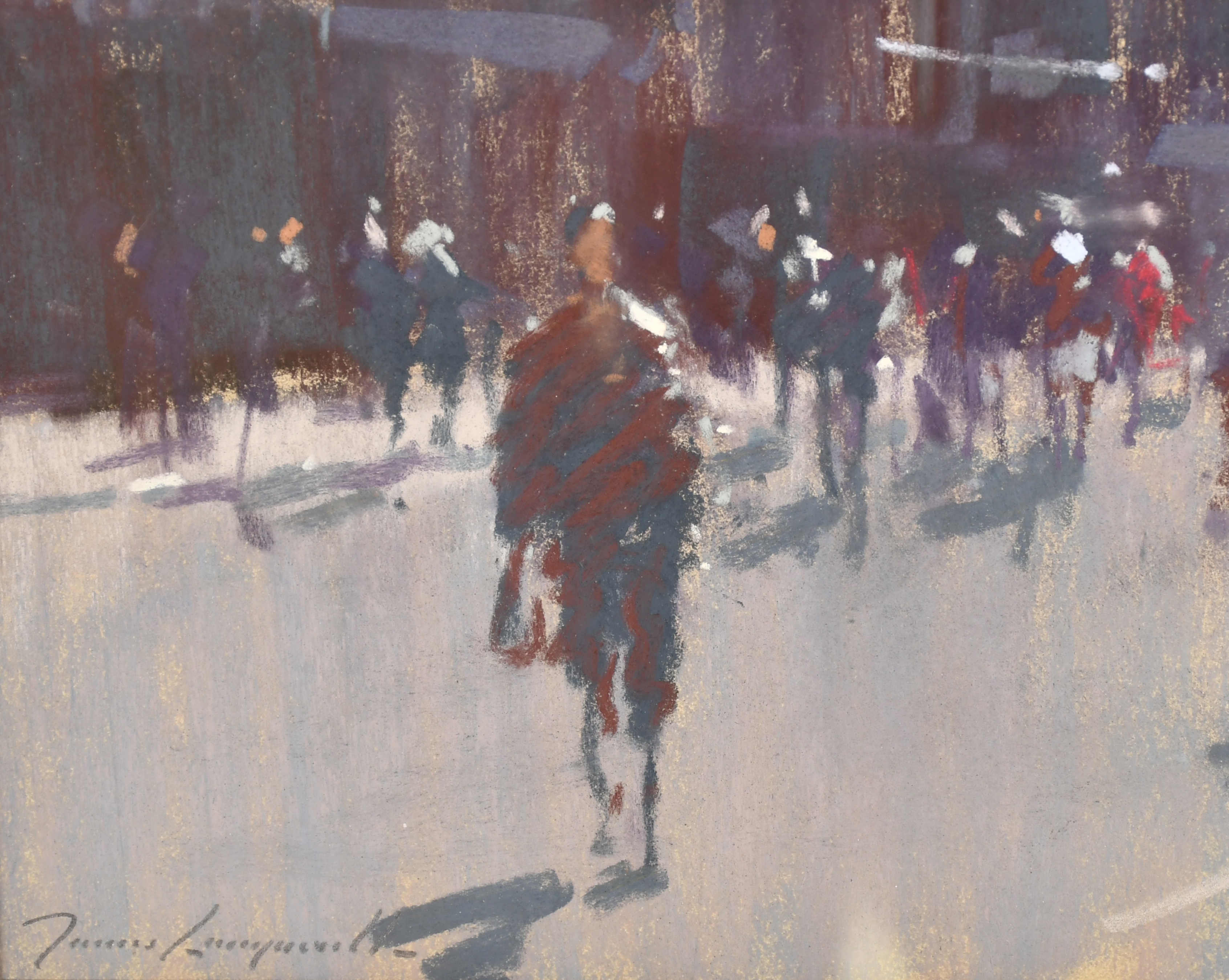 James Longueville (1942- ) British. "Morning Light, Bridge Street, Chester", Pastel, Signed, and - Image 3 of 5