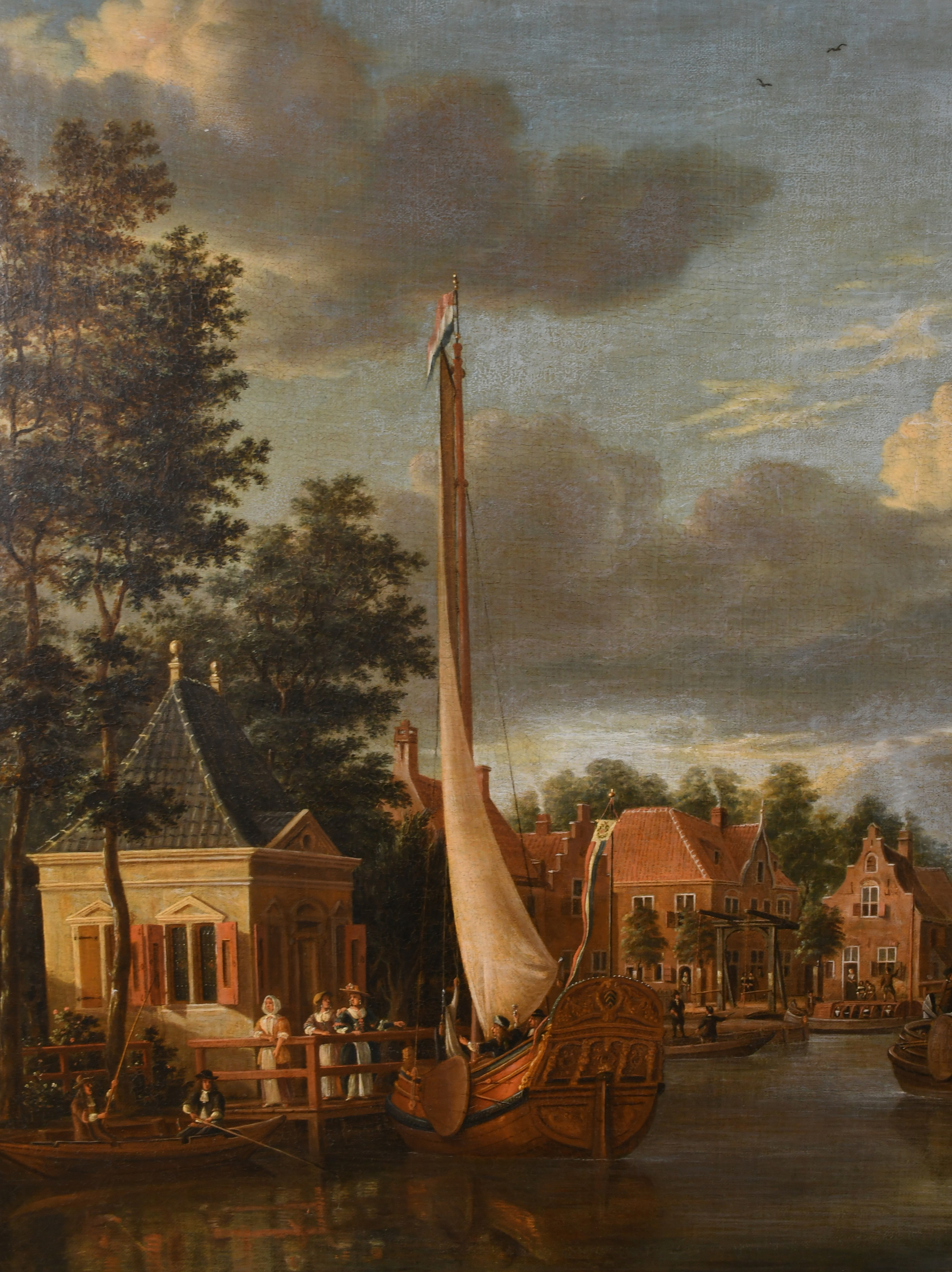 Circle of Jacob Storck (1641-1692) Dutch. A Capriccio View of Maarsen, Oil on canvas, 30" x 42" ( - Image 5 of 6