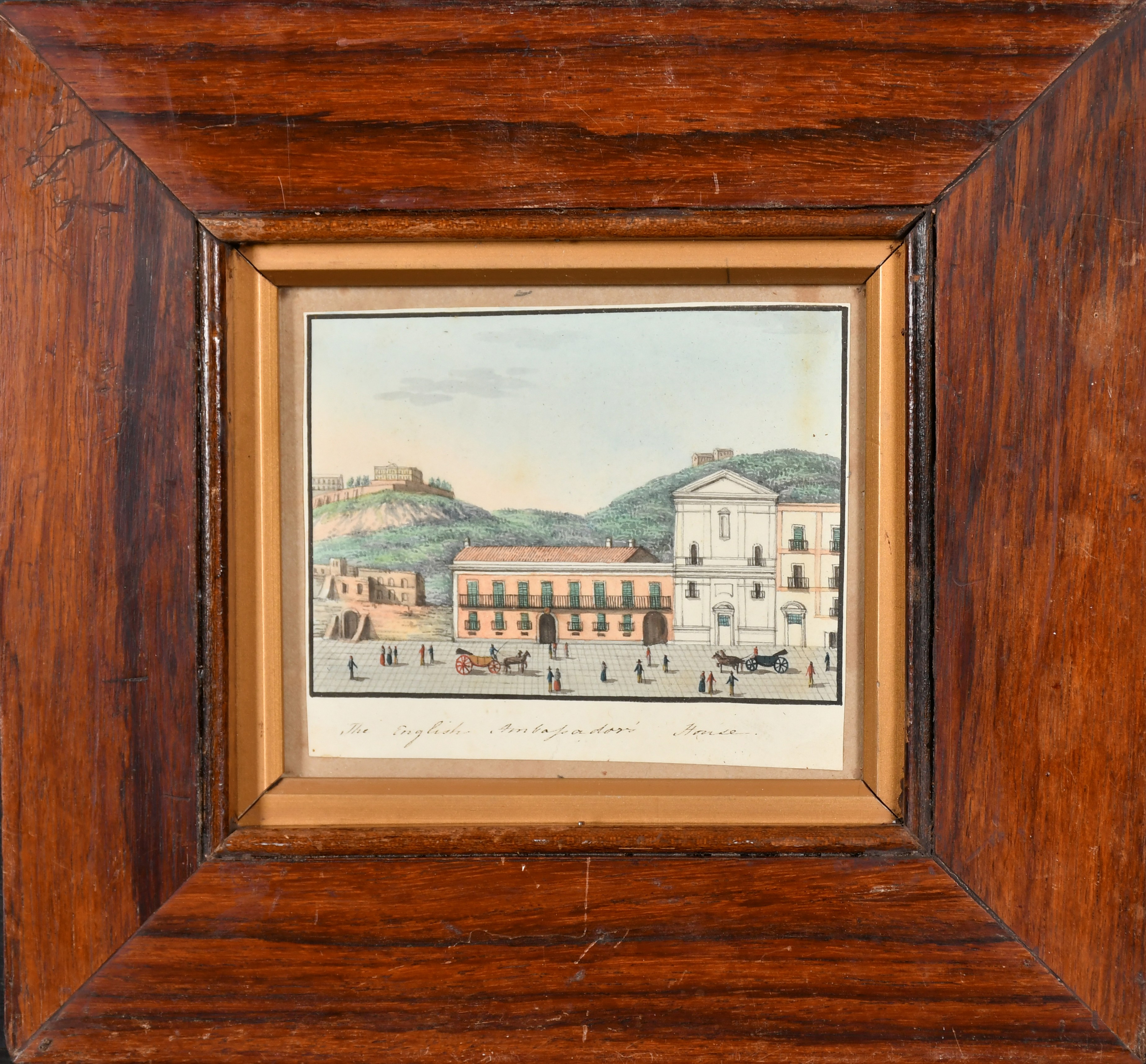 19th Century Italian School. "Il Porto di Napoli", Watercolour, Inscribed, 2.75" x 3.85" (7 x - Image 6 of 11