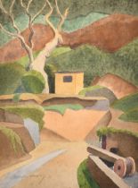 Malcolm Arbuthnot (1877-1967) British. A Hut in a Landscape, Watercolour, Signed in pencil, 15" x