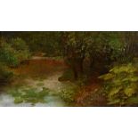 William Collins (19th Century) British. Study of a Riverbank, Oil on canvas, Inscribed and dated