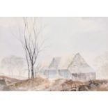 Howard Forster (fl.1939-1950) British. "Old Stone Barn", Watercolour, Signed, and inscribed on a