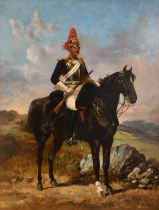 Alfred Frank de Prades (1825-1885) French/British. A Royal Horse Guard Trooper, Oil on board,