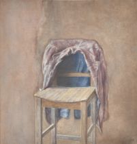 David Tindle (1932- ) British. "Leather Coat", Watercolour and bodycolour, Signed with initials, and