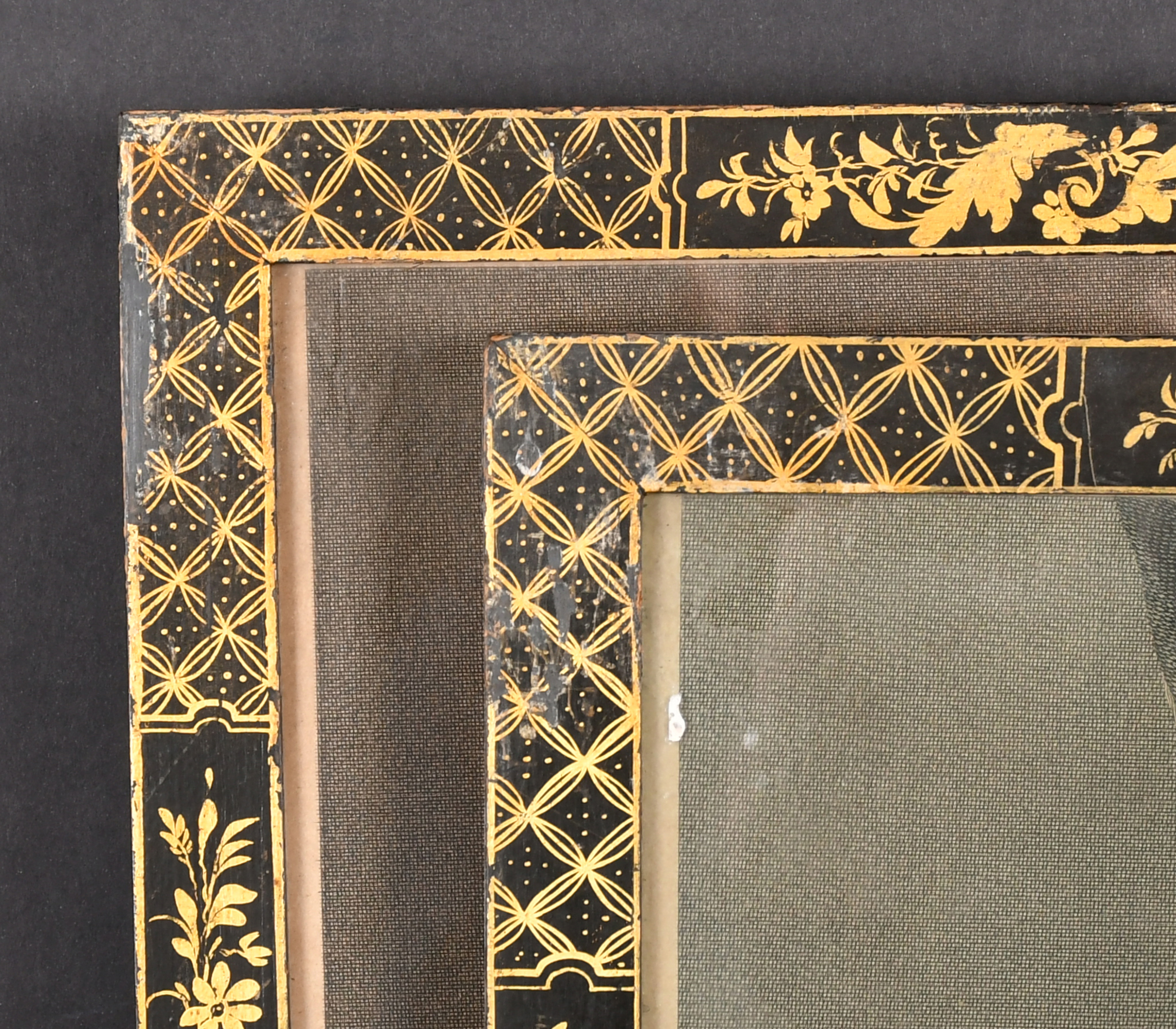 Mid 18th Century English School. A Fine Pair of Chippendale Style Chinoiserie Frames, with inset