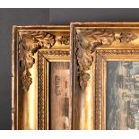 Early 19th Century English School. A Pair of Carved Giltwood Frames, with inset print and glass,