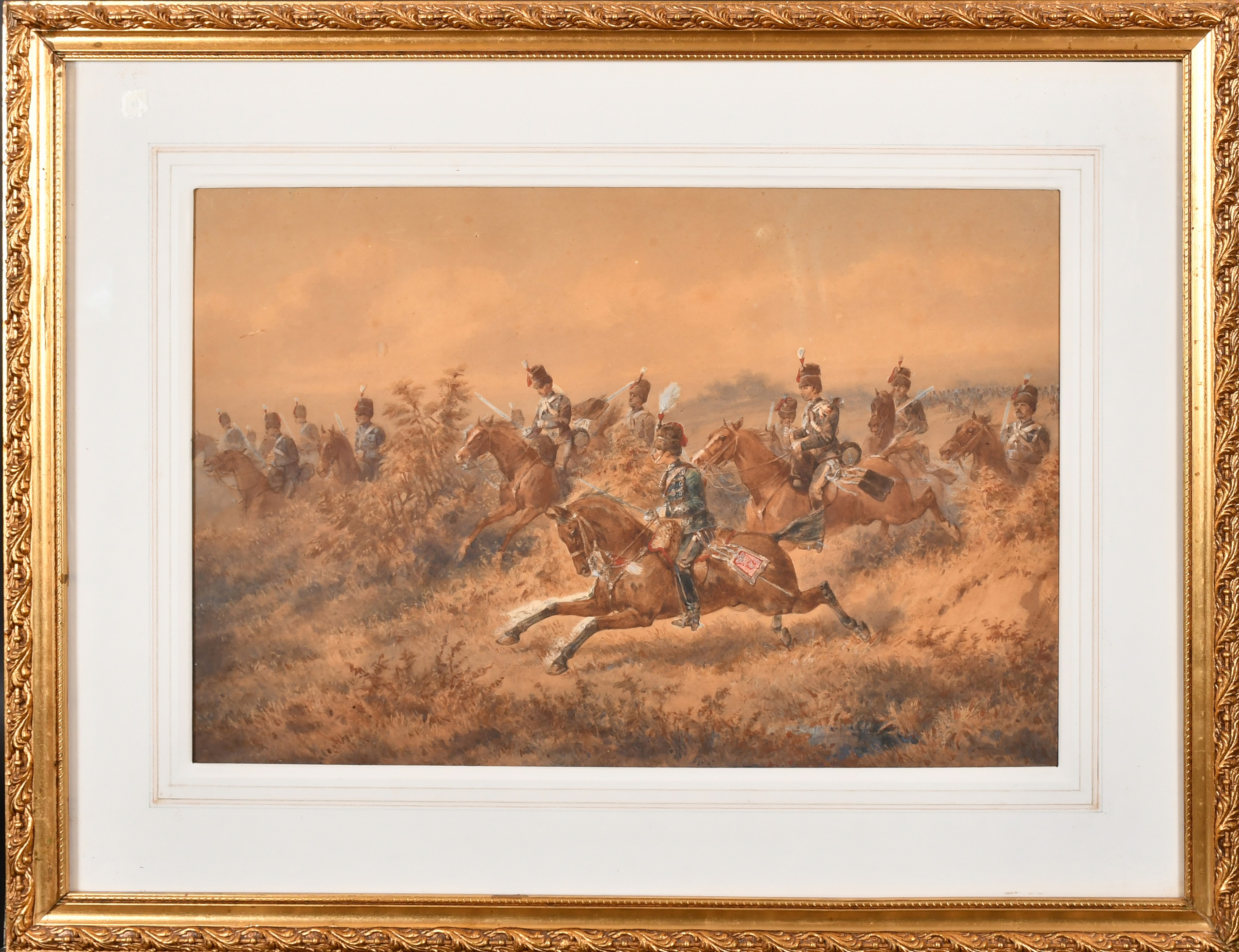 Orlando Norie (1832-1901) British. The 8th Hussars Charging, Watercolour, Signed, 13.25" x 20" (33.6 - Bild 2 aus 4